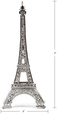 7 Inch (18 cm) Ezüst Fém Eiffel-Torony Szobor Szobor Mása Központi Csomag 6