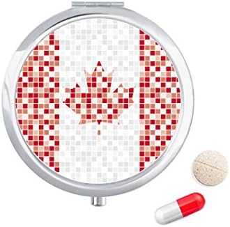 Kanada Nemzeti Zászló Maple Leaf Mozaik Tabletta Esetben Zsebében Gyógyszer Tároló Doboz, Tartály Adagoló