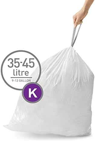 simplehuman 45 liter téglalap alakú lépés fehér műanyag + kód K 60 pack bélésű