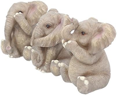 Nemezis Most Három Bébi Elefánt Figura 12 cm Szürke
