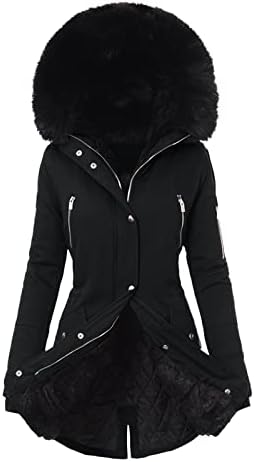 Női Téli Kabát Plus Size Hajtóka Hosszú Ujjú Kabát Vintage Sűrűsödik Kapucnis Bélelt Kabátok Felsőruházat