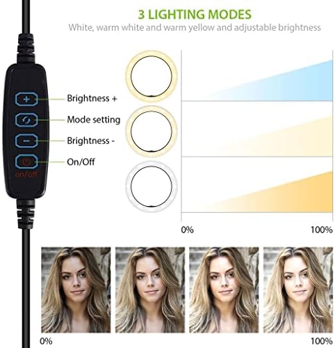 Világos Kereteket Gyűrű Tri-Color Light Kompatibilis A HTC Desire Q 10 Hüvelykes Távoli Live Stream/Smink/YouTube/TikTok/Video/Forgatás