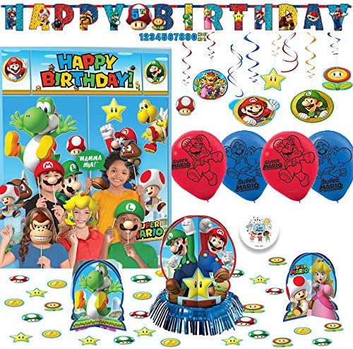 Super Mario Bros Szülinapi Party Dekoráció Csomag Jelenet Szetter, Fotó Kellékek, Asztalt Díszítő Készlet,