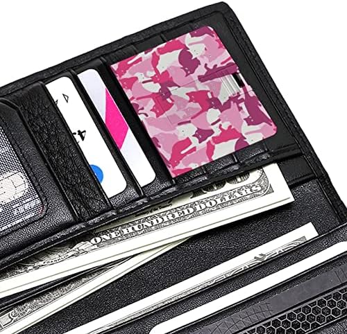 Rózsaszín Macska a Katonai Stílus USB 2.0 Flash-Meghajtók Memory Stick Hitelkártya Forma