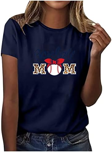 Nyári Rövid Ujjú Póló Női Baseball Anya Tee Maximum Vintage Kerek Nyakú Blúz Túlméretezett Laza Fit Ing