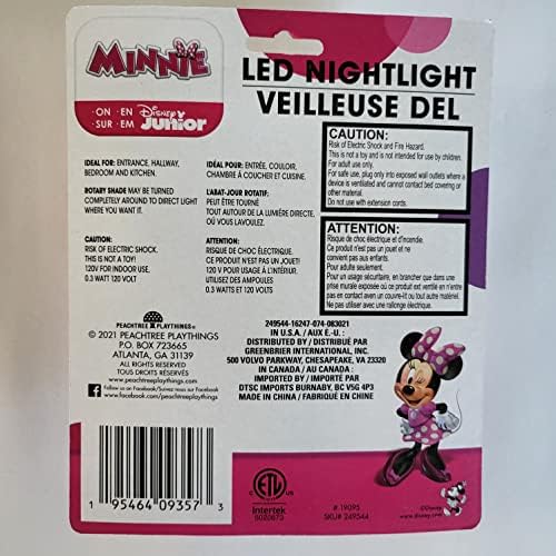 Intertek Disney Junior Minnie Egér LED-es Éjszakai Fény, Rózsaszín