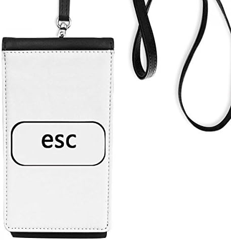 Billentyűzet Szimbólum Esc Art Deco Ajándék Divat Phone Wallet Pénztárca Lóg Mobil Tok Fekete Zseb