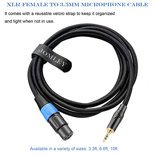 JOMLEY XLR 3, 5 mm-es Kábel, Kiegyensúlyozatlan Női XLR, hogy 1/8 inch Mini Sztereó Jack Aux Mikrofon