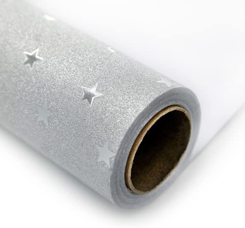 Blavermant Csomagoló Papír, Ezüst, Gyémánt, Csillogó Mini Roll - 17 x 33 ft - egyszínű Papír Tökéletes