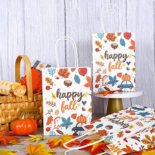 AnyDesign 16Pcs Boldog Őszi Ajándék Táskák, Juhar Levelek, a Sütőtök Papír Táskák Kezelni a Hálaadás Napja