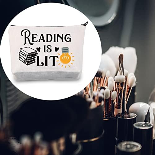 LEVLO Vicces Olvasni Szeretők Kocka Ajándék Az Olvasás Világít Smink Táskák Olvasók a Könyvek Szerelmeseinek