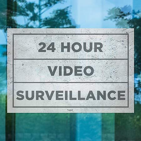 CGSignLab | 24 Órás Videó Megfigyelő -Alapvető Szürke Ablak Ragaszkodnak | 27x18