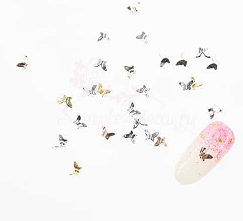100 3 * 4 mm-es, Mini Pillangó Varázsa Köröm Manikűr Ötvözet Fém 3D Kézműves DIY Díszek, Kiegészítők -