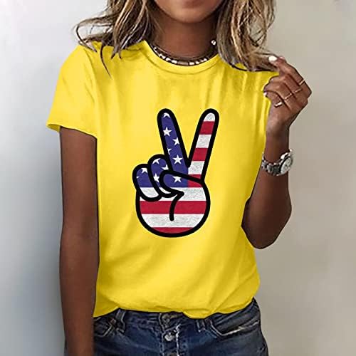 Teknős Nyak Felső Csomag Nőknek Függetlenség Napja Ing Nők Grafikus póló Női Top Teljes T shirt