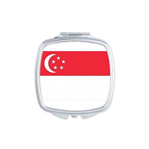 Szingapúri Nemzeti Zászló Ázsiai Ország Tükör Hordozható Kompakt Zsebében Smink Kétoldalas Üveg