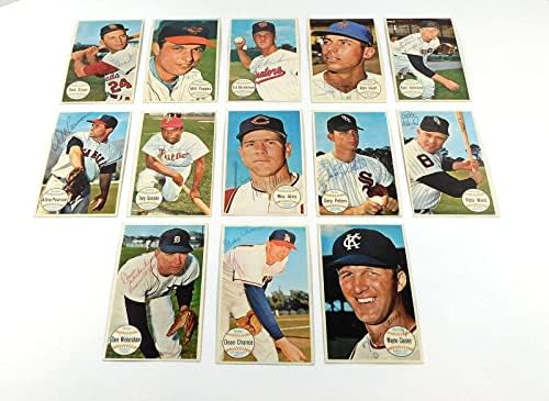Sok (13) Aláírt 1964 Topps Giants Baseball-Autos - Baseball Asztalon Dedikált Kártyák