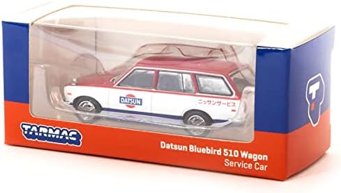 Datsun Bluebird 510 Kocsi Szolgáltatás Kocsi, Piros, Fehér, Kék Global64 Sorozat 1/64 Fröccsöntött Modell