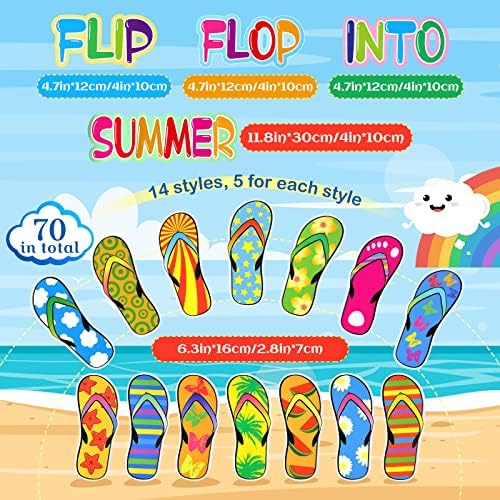 Flip Flop Ékezetek Színes Flip-Flop Kivágások Nyári Hirdetőtábla Fali Dekor Hawaii Beach Medence Parti