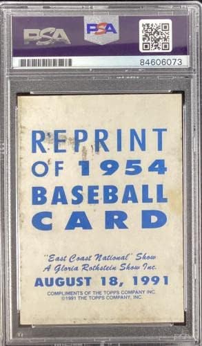 Hank Aaron Aláírt 1954 Topps Újonc Baseball Kártya Reprint PSA/DNS-Auto-10 - Baseball Asztalon Dedikált