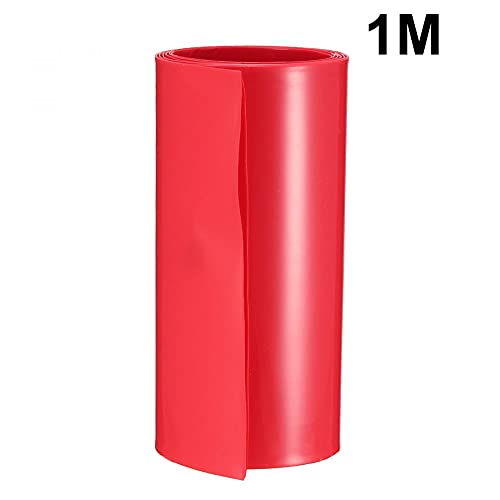 uxcell Akkumulátor Wrap PVC Hő Zsugorodó Cső 105mm Lapos Szélességét tápegységek 1 Méter Hosszúságú Piros