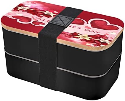 Allgobee Nagy Bento Box Valentin-Virágok Ebéd Doboz Evőeszköz Készlet 40oz Japán Bento Box