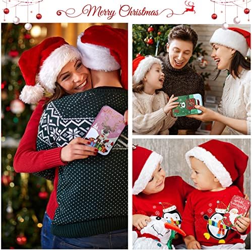 Nuogo 24 Pack Karácsonyi Ajándék Kártya Tulajdonosok Fém Konzerv Dobozok Kártya Kis Ajándék Kártya Bádog