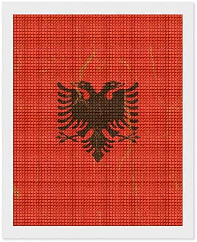 Évjárat Albánia Zászló Dekorációs Gyémánt Festmény Készletek Vicces 5D DIY Teljes Fúró Gyémánt Pontok