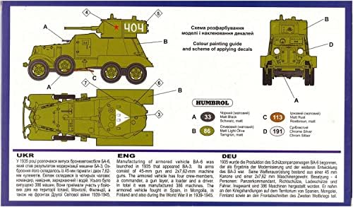 Unifodel UUU72318 1/72 Szovjet Hadsereg BA-6 Páncélozott Autó Műanyag Modell