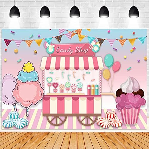 Candy Shop Candyland Lány Szülinapi Buli Rózsaszín Hátterekkel, fagylaltozó Bolt Hátteret Nyáron Rózsaszín