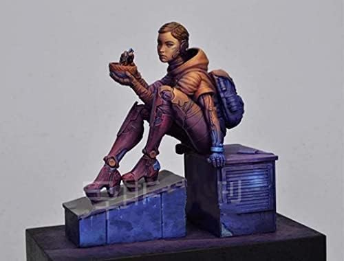 Risjc 1/24 75mm Fantasy Lány Eszik Gyanta Karakter Modell összeszerelt festetlen Miniatűr-készlet //B56501