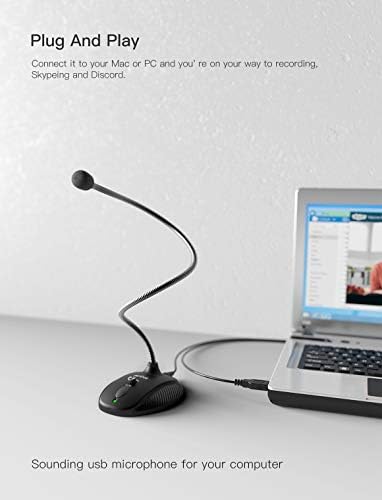 USB Hattyúnyak Mikrofon, illetve USB-C Mikrofon, Fifine Számítógép Plug &Play Asztali Kondenzátor Laptop