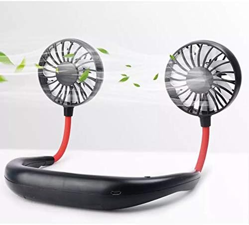 Kihangosító Nyak Rajongó kihangosító Lóg Újratölthető USB Dual Fan Mini Levegő Hűvösebb Nyári Hordozható