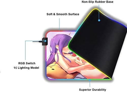 Szexi Anime Lány Egér Pad RGB LED Számítógép, Szőnyeg Nagy Asztal Laptop Notebook Játék Multi Pad-Méret