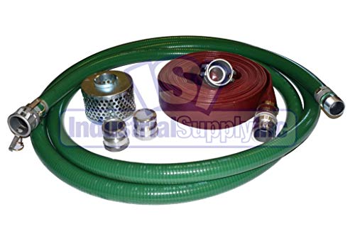 PVC Zöld Standard Szívó Tömlő - 3 x 20' - Hagyományos Készlet 25' Vörös Mentesítés - Ipari Tápegység