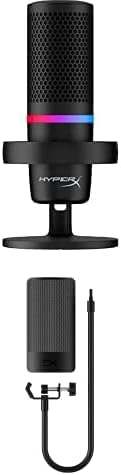 A csomag a HyperX DuoCast – RGB USB Kondenzátor Mikrofon PC, PS5, PS4, Mac, Alacsony Profilú rezgéscsillapító,