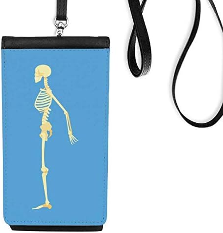 Emberi Oldalról Csont Illusztráció Phone Wallet Pénztárca Lóg Mobil Tok Fekete Zseb